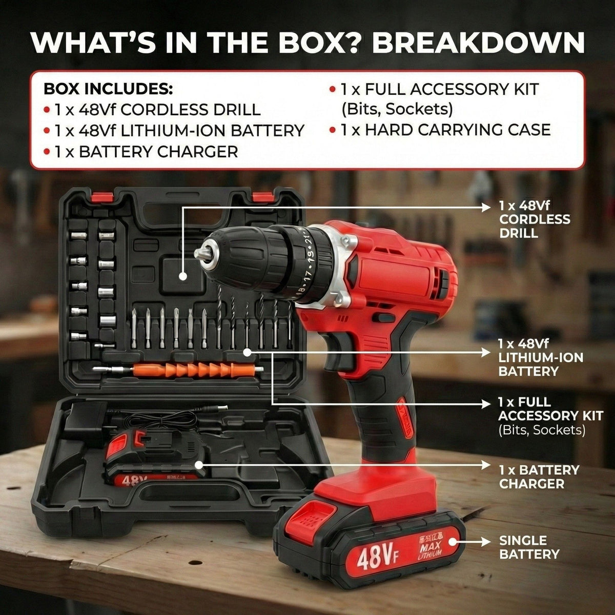 Electric Drill Machine – Powerful Cordless/Impact Drill for Home, DIY & Workshop Use | Minichowk