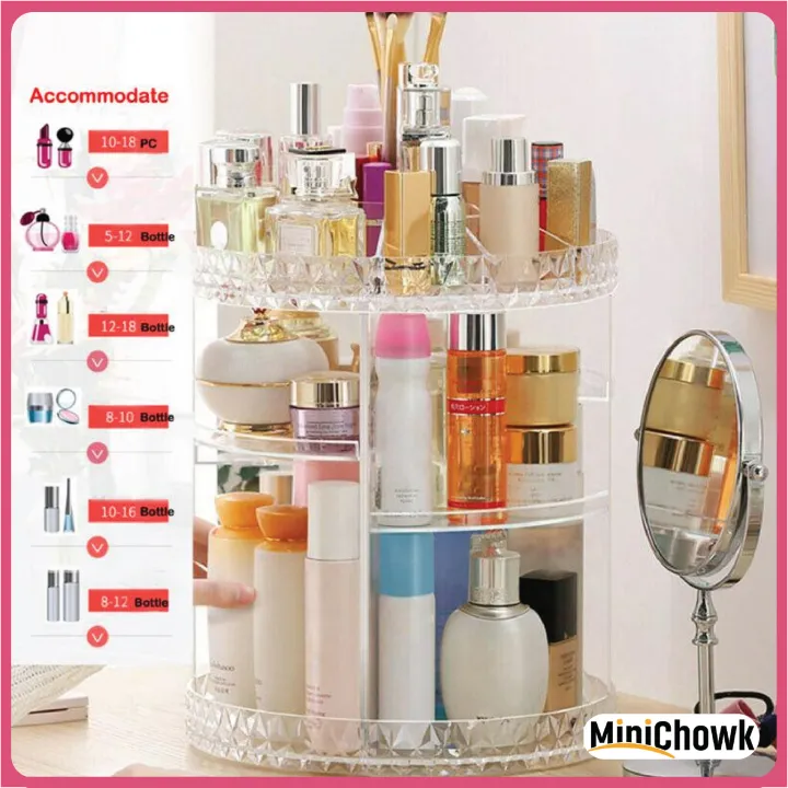360 Degree Rotating Makeup Organizer - Minichowk