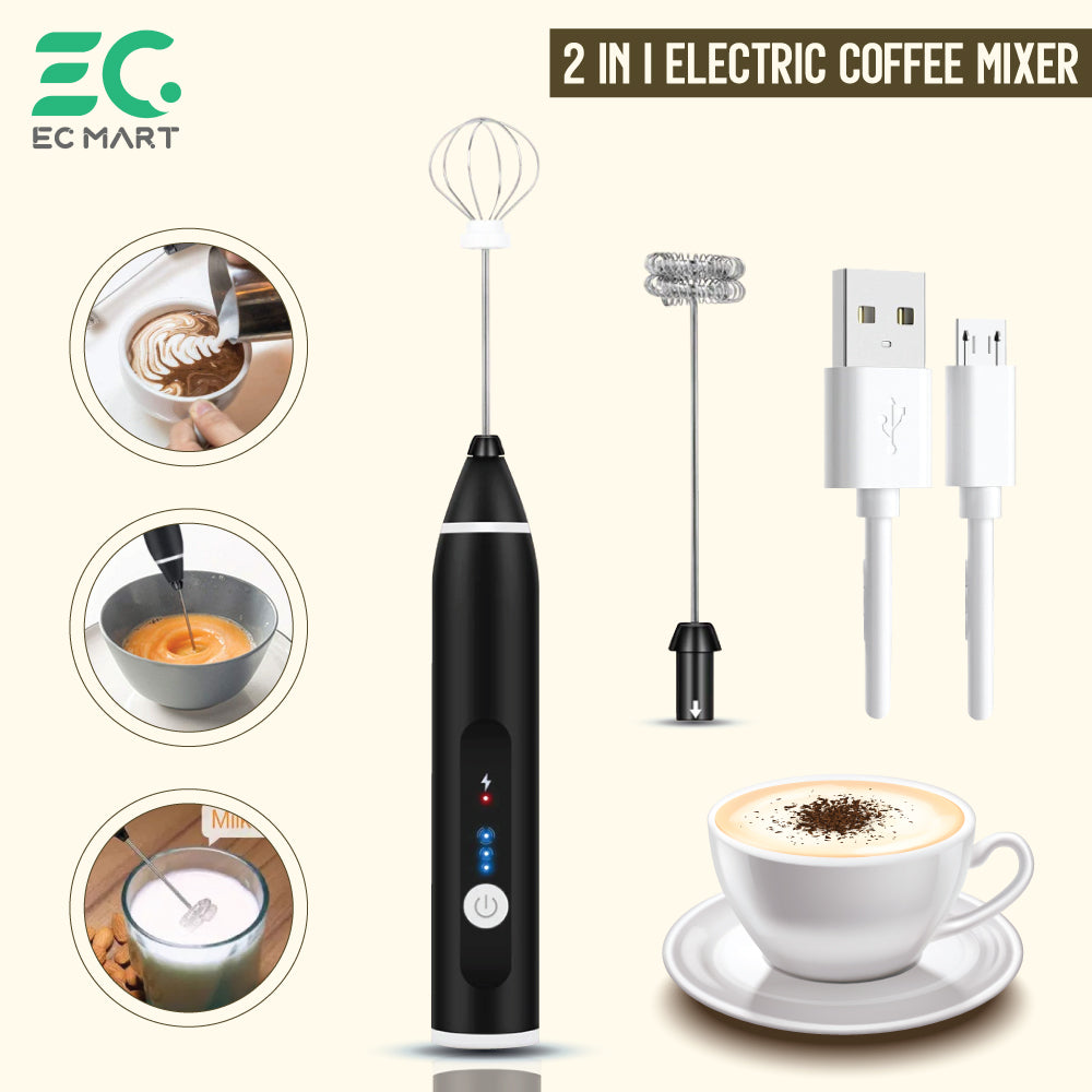 2 in 1 USB Electric Coffee & Milk Frother Beater – Minichowk