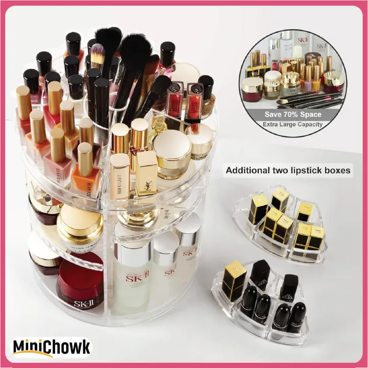 360 Degree Rotating Makeup Organizer - Minichowk