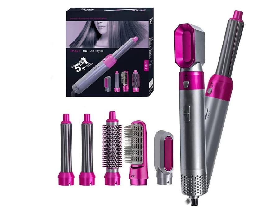 5 in 1 Hair Styler Multi Functional Hot Air Brush – Hair Dryer, Straightener, Curler & Volumizer Set | Minichowk