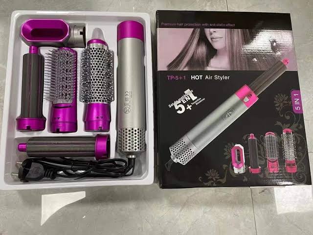 5 in 1 Hair Styler Multi Functional Hot Air Brush – Hair Dryer, Straightener, Curler & Volumizer Set | Minichowk