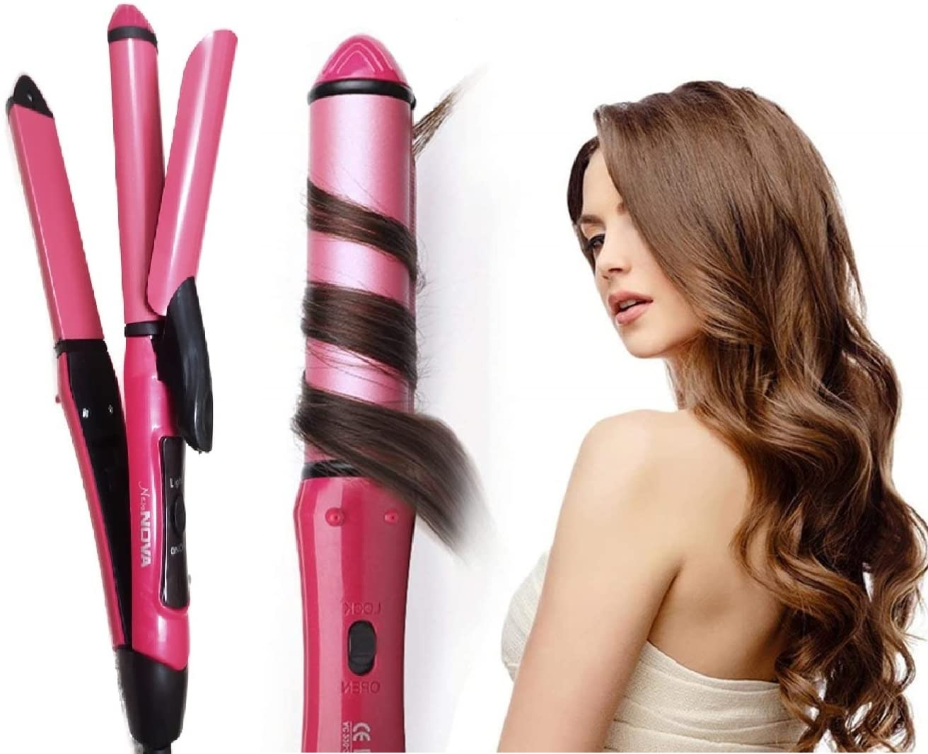 Minichowk Women's and Men's 2 in 1 Straightener Curler