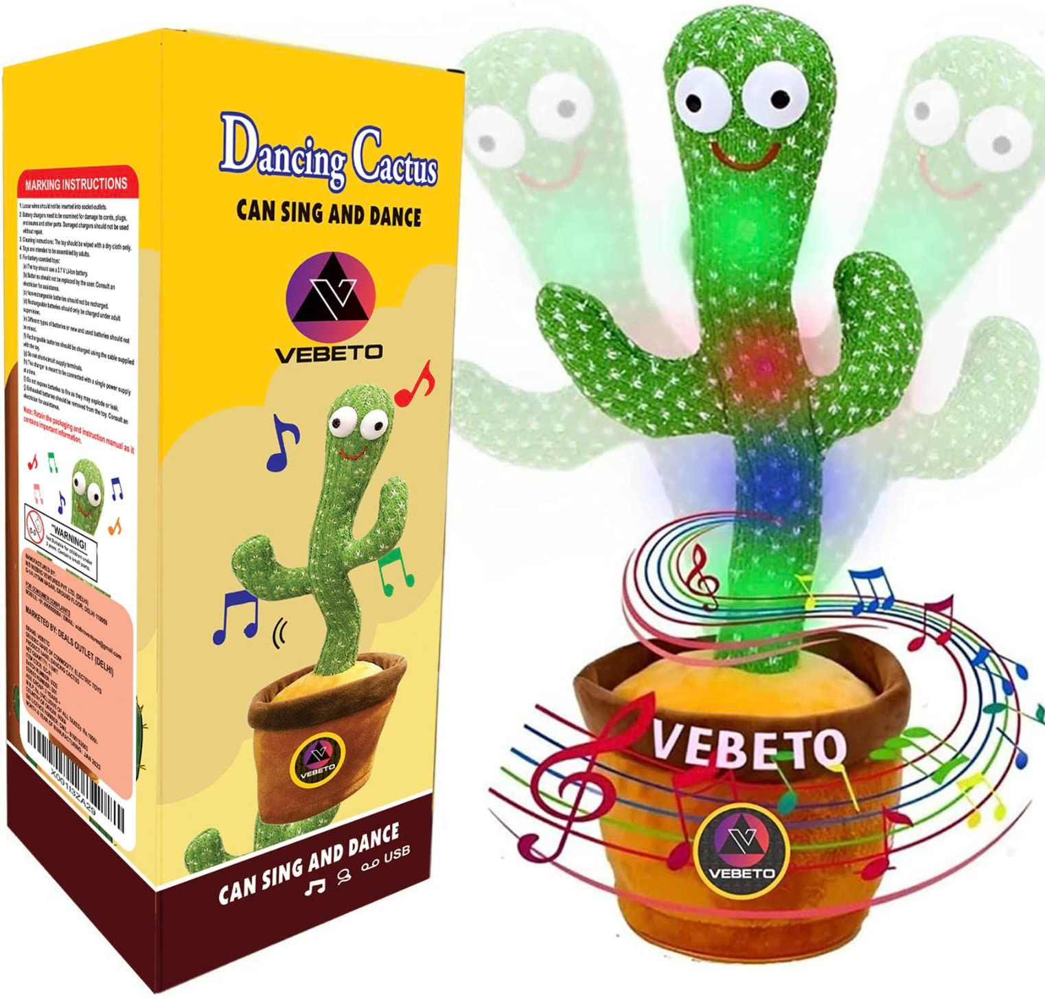Chargeable Dancing Cactus Toy for Kids – Singing, Talking & Fun Musical Toy - Image 7