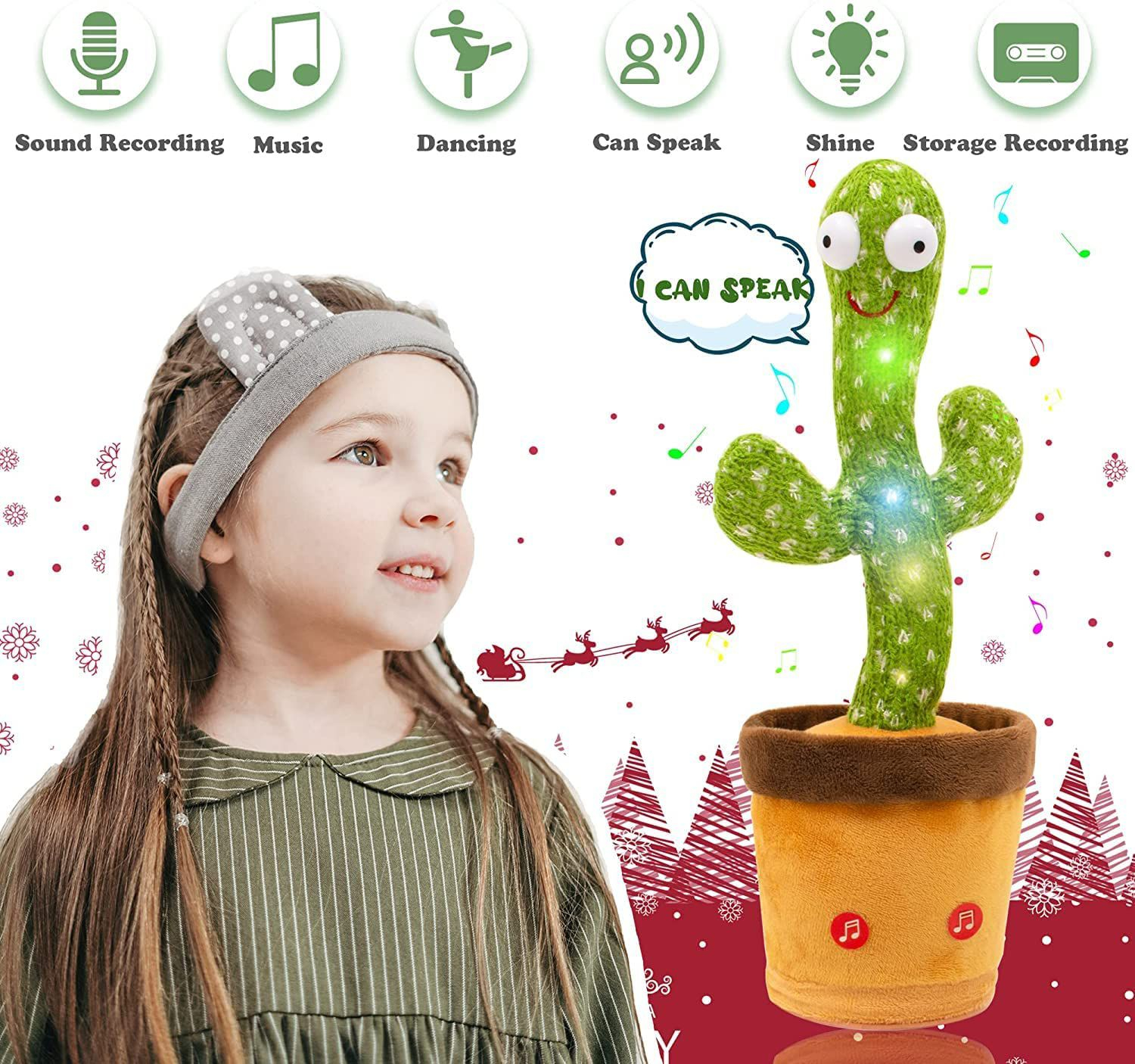 Chargeable Dancing Cactus Toy for Kids – Singing, Talking & Fun Musical Toy - Image 5