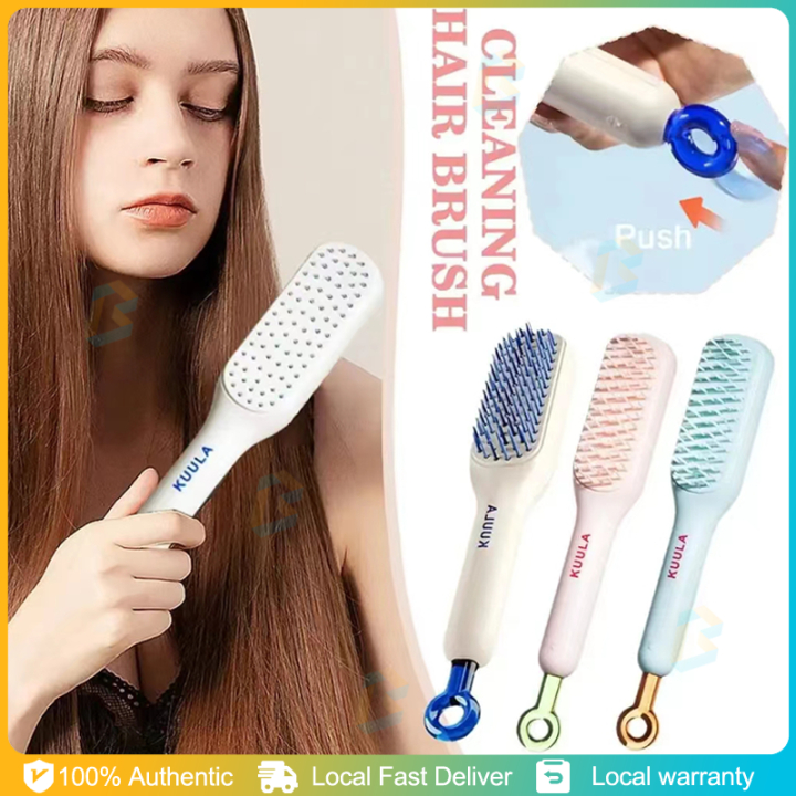 Button Brush | Easy-Clean Grooming Brush with One-Click Hair Release - Minichowk - Image 3