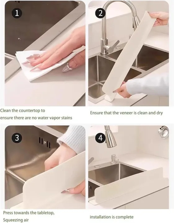 Silicone Sink Splash Guard | Water Splash Protector for Kitchen & Bathroom Sink - Minichowk - Image 5