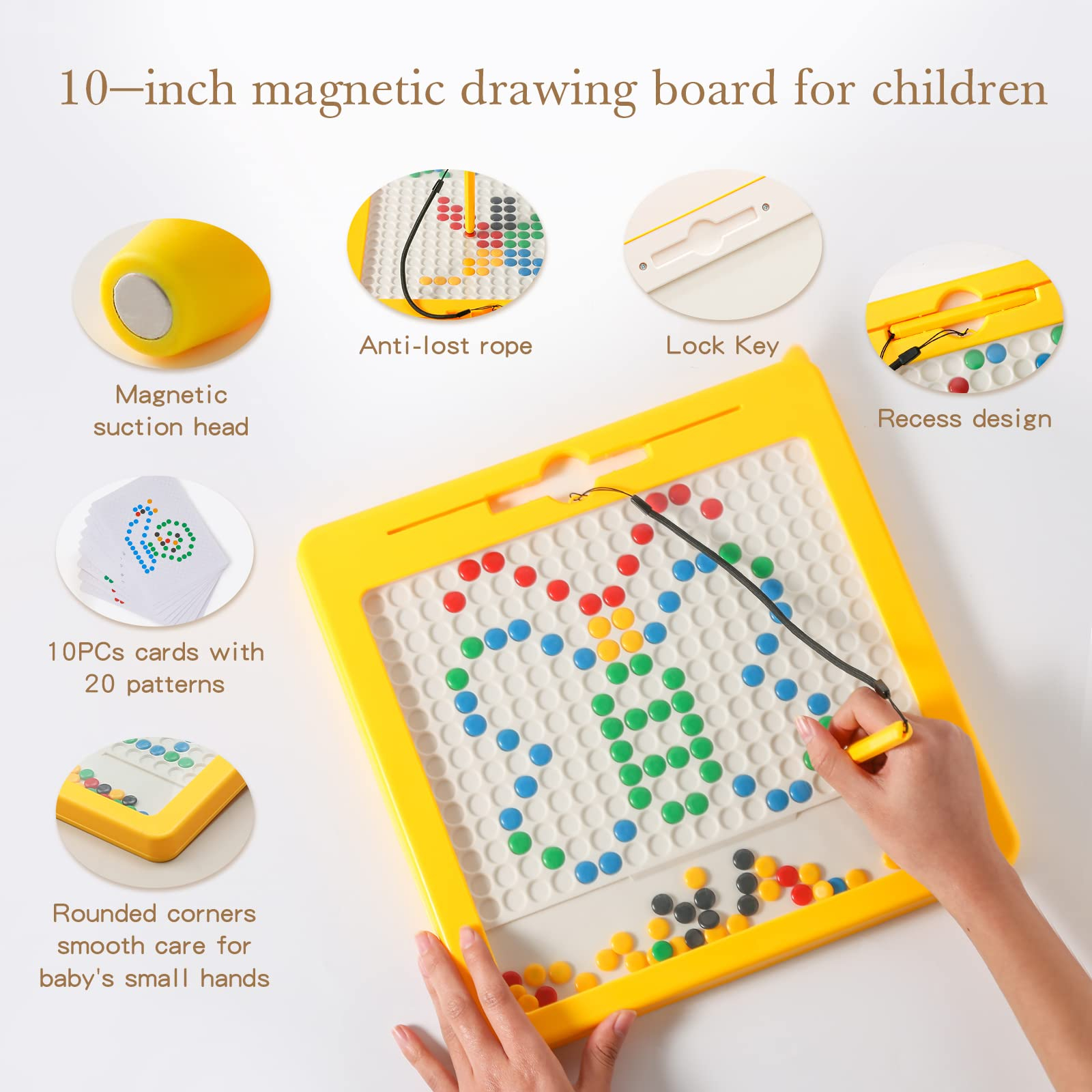 Magnetic Drawing Board Toy for Kids – Montessori Educational Doodle Board with Magnetic Beads - Image 4