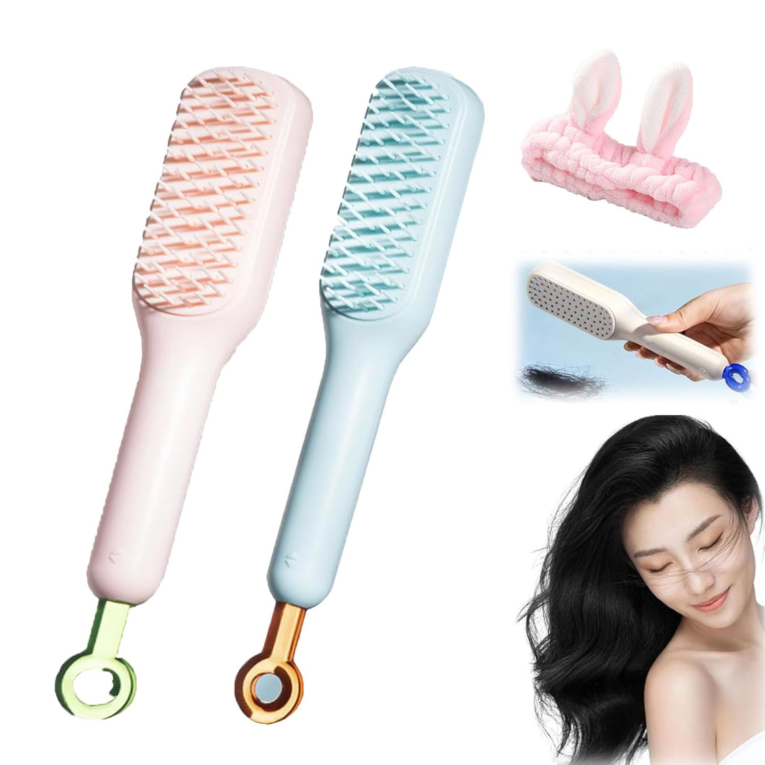 Button Brush | Easy-Clean Grooming Brush with One-Click Hair Release - Minichowk - Image 5