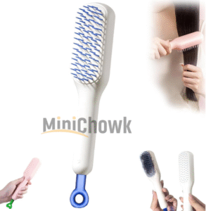 Button Brush | Easy-Clean Grooming Brush with One-Click Hair Release - Minichowk