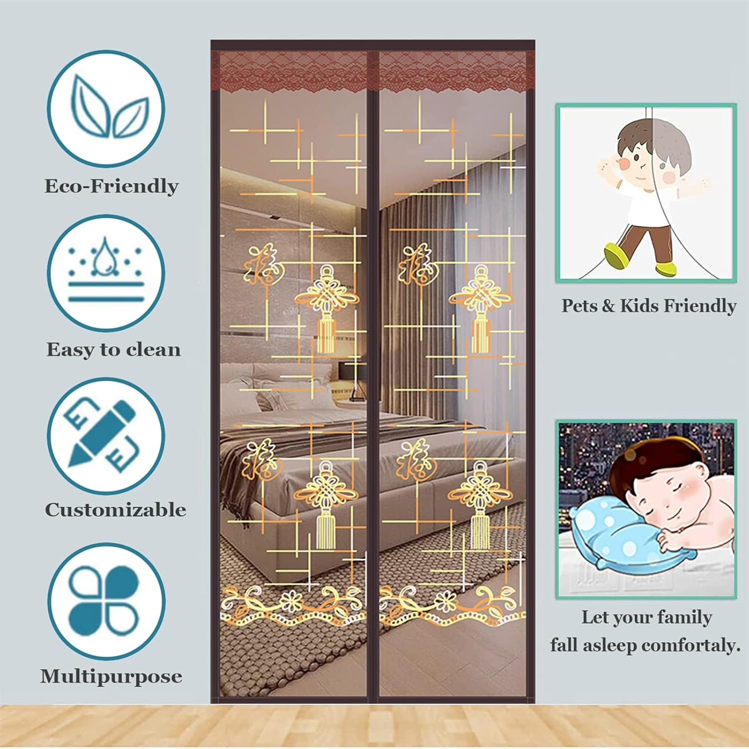 Premium Magnetic Mosquito Net Door Curtain – Self-Closing Mesh Insect Screen for Home & Office | Minichowk - Image 7