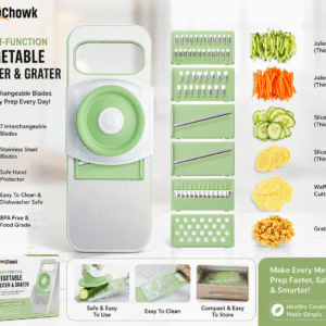 5-in-1 Multifunction Vegetable Slicer & Mandoline Cutter with Stainless Steel Blades | Manual Kitchen Grater | Minichowk